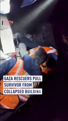 Gaza rescuers pull survivor from collapsed building