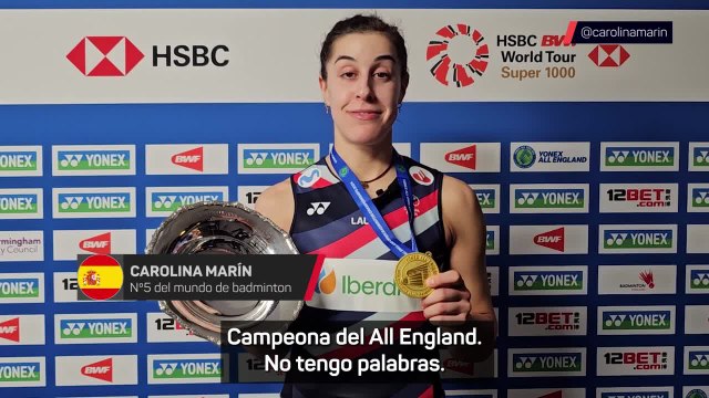 Carolina Marín tras ganar el All England por segunda vez: No tengo palabras