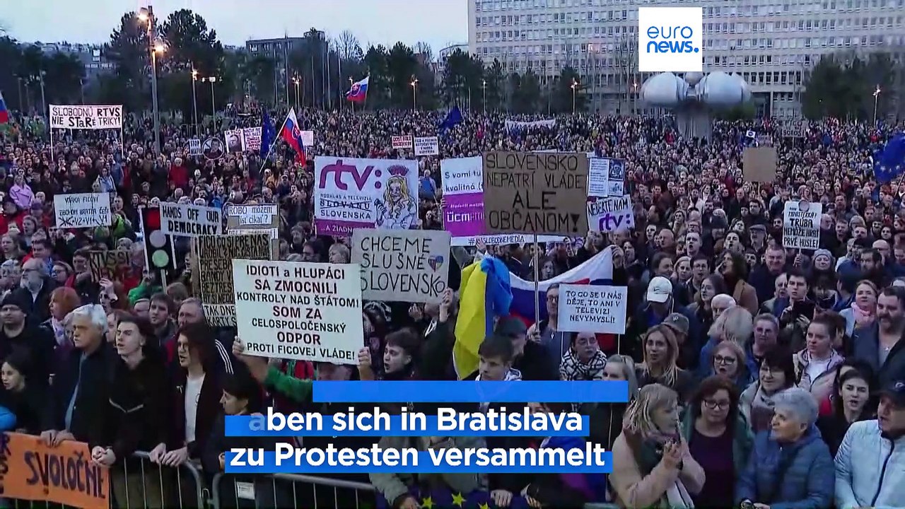 Proteste in der Slowakei: Demonstranten sehen Medienfreiheit in Gefahr