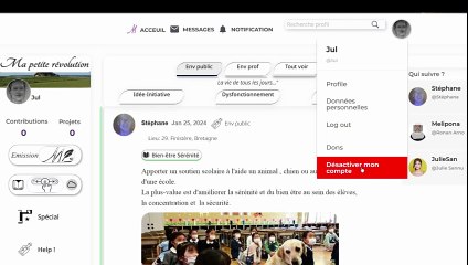 Les différents blocs
