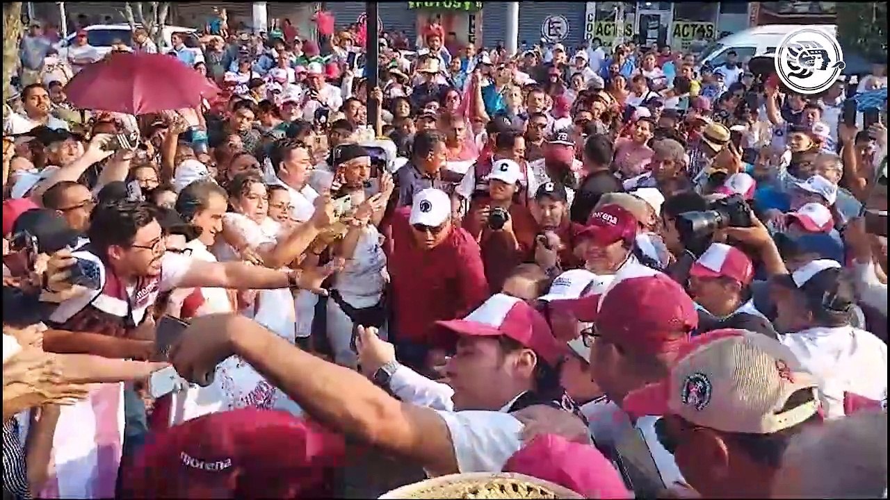 Así fue la llegada de Claudia Sheinbaum al parque Independencia de Coatzacoalcos
