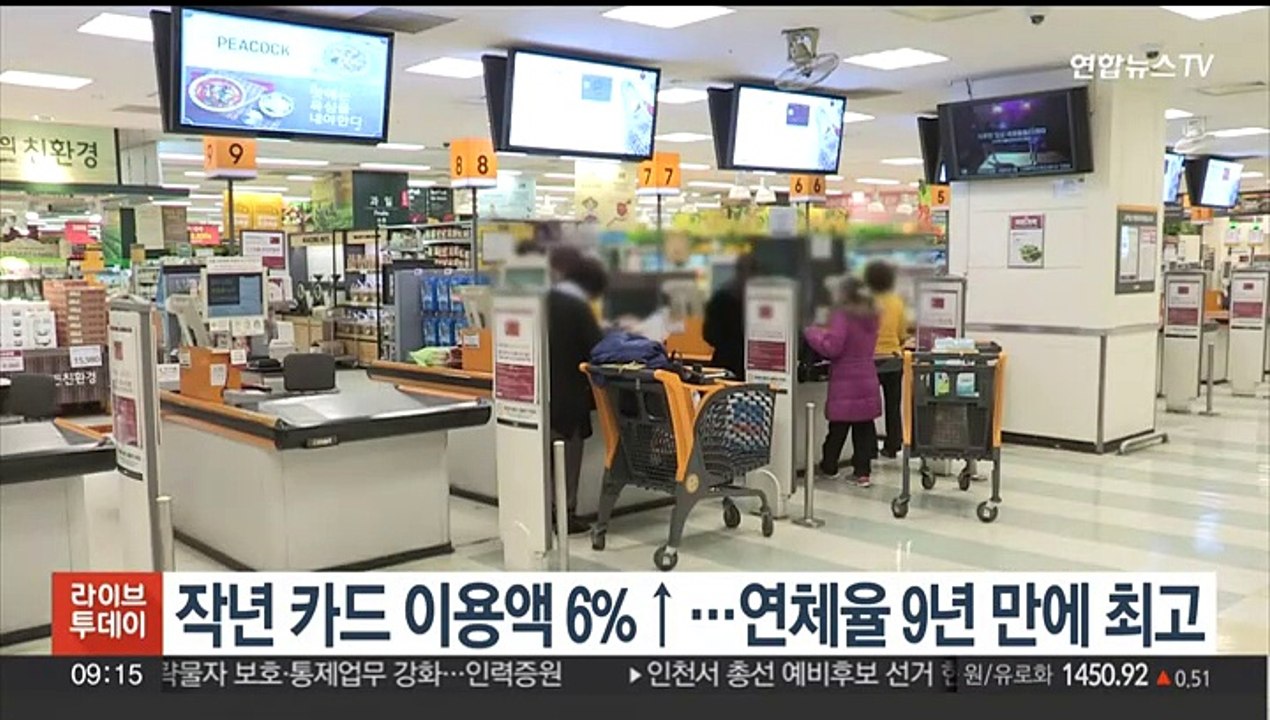 작년 카드 이용액 6%↑…연체율 9년 만에 최고