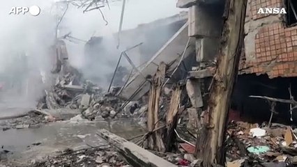 Ucraina, le macerie dopo il bombardamento russo su Odessa