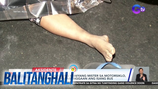 Babaeng angkas ng kaniyang mister sa motorsiklo, patay matapos makabanggaan ang isang bus | BT