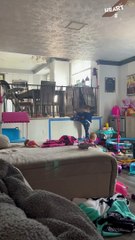 Toddler's Hilarious Escape Through the Spindles! #TryNotToLaugh