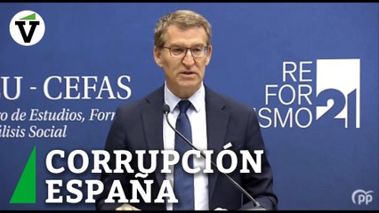 Feijóo: "La corrupción política y económica han formado una gran coalición en España, con los mismos objetivos y mismo director de orquesta"