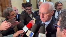 L'amministratore delegato della Stretto di Messina Ciucci risponde alle domande dei giornalisti
