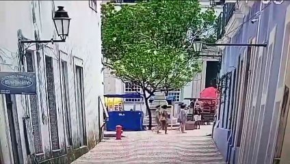 Homem é flagrado por câmeras da Guarda Civil durante roubo a turista no Centro Histórico; veja vídeo