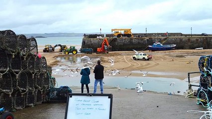 Tenby Harbour and North Beach users are being asked to be aware of heavy moving machinery over the Easter holidays