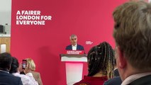 Sadiq Khan at mayoral re-election launch