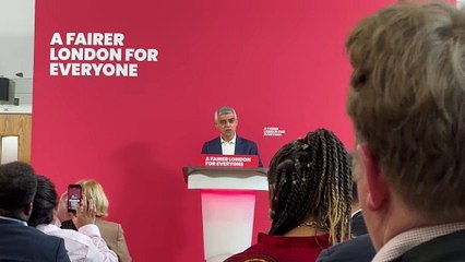 Sadiq Khan at mayoral re-election launch