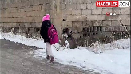 Başkale'de kar yağışı etkili oldu
