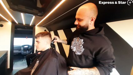 Alex Colucci offered free haircuts to pupils from Priory Park Community School, Dudley.