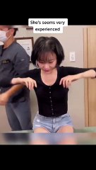 beautiful girl gets massage #oddlysatisfying