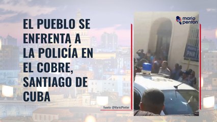 El pueblo se enfrenta a la policía en El Cobre, Santiago de Cuba