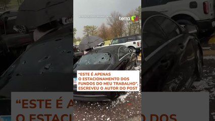 Tempestade de granizo danifica centenas de carros nos EUA; vídeo mostra destruição #shorts