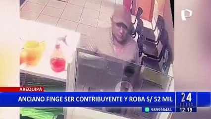 Abuelito es captado robando S/52 mil en efectivo tras hacerse pasar por contribuyente