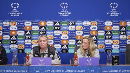 Chelsea Women's boss Emma Hayes and Erin Cuthbert preview UCL quarter final first leg vs Ajax