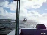 Kite Surfer Tries to Jump Boat