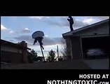 Roof Basketball Hoop Jump Goes Really Bad