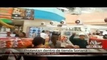 Protestas en Soriana del DF por apoyo a Enrique Peña Nieto