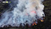 Tremendo incendio cerca a una pinera en vía vereda el Yolombo, corregimiento de San Cristóbal