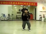 Young boy showing off his hip hop skills