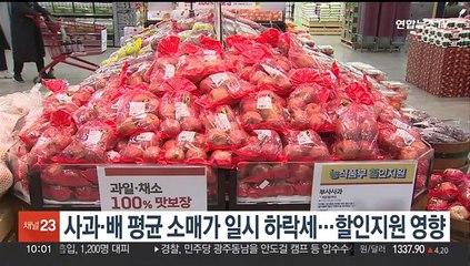 사과·배 평균 소매가 일시 하락세…할인지원 영향