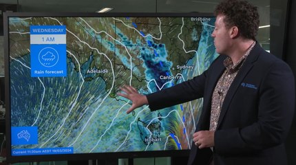 Cold front and storms heading for south east