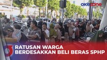 Ratusan Warga di Tegal Berdesakkan Dapatkan Beras SPHP