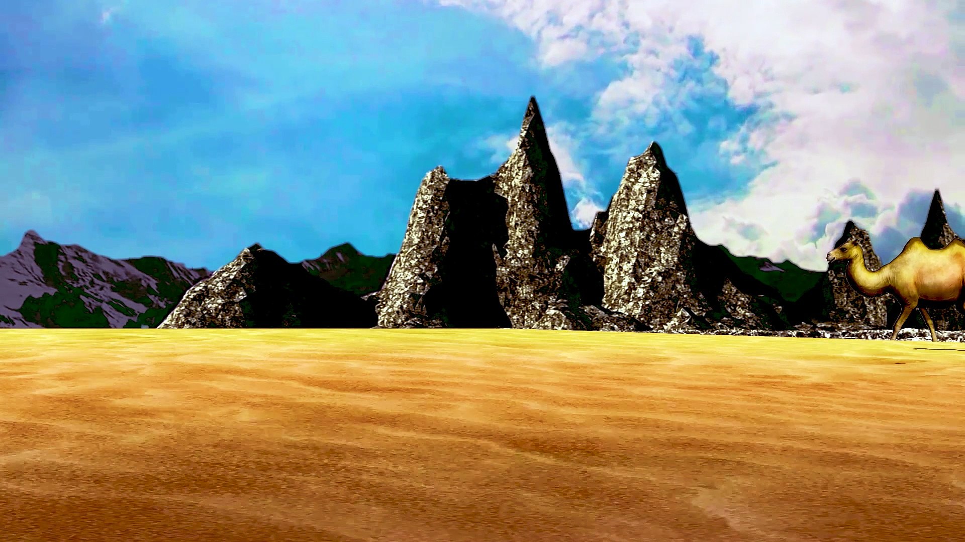 ⁣desert animation of four greenscreen movies