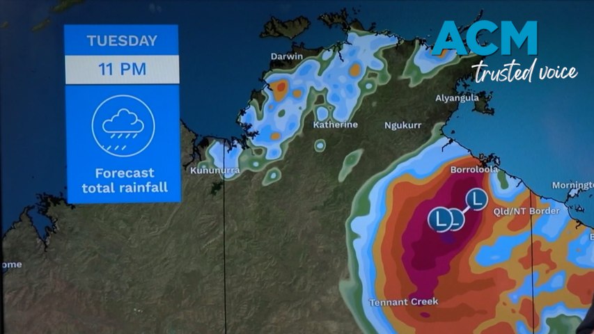 The Northern Territory is expected to be struck by heavy rain, damaging wind gusts, and flooding as ex-Tropical Cyclone Megan moves through the area over the coming days. Video via BOM, March 19, 2024.