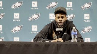 DeVante Parker holds his introductory news conference with Eagles