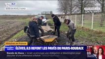 Paris-Roubaix: des étudiants restaurent un chemin pavé avant le début de la course