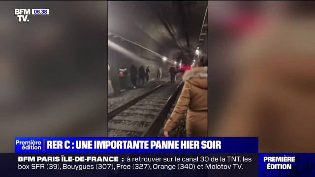 RER C: une panne électrique interrompt le trafic, des passagers bloqués descendent sur les voies