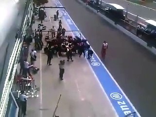 Horrible accident in PitStop - F1 Monza Racing Team - Sakon Yamamoto