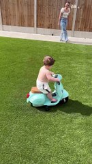 Adorable Toddler Learns to Ride Vespa