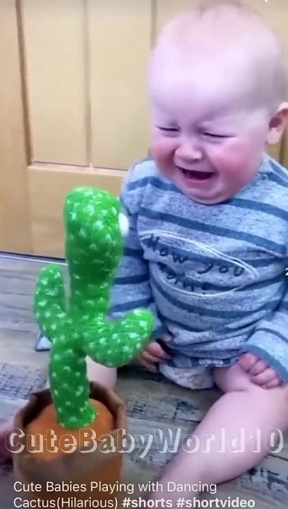 4 March 2023 _Cute Babies Playing with Dancing Cactus (Hilarious)Cute Baby Funny Videos
