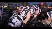 Protesta mundial por la libertad de Assange, fundador de WikiLeaks