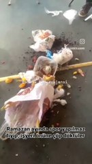 Ramazan dediler, spor salonunun önüne çöp döktüler