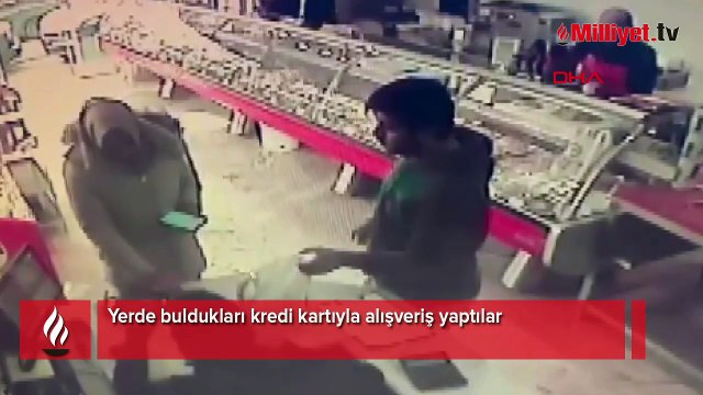 Yerde buldukları kredi kartıyla alışveriş yaptılar