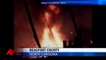 Raw Video: Marina Fire Injures 3, Damages Boats