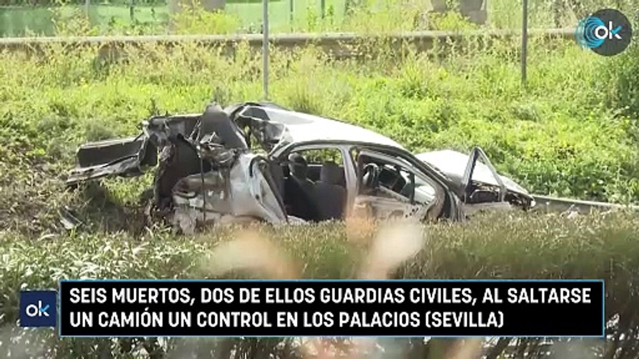 Seis muertos, dos de ellos guardias civiles, al saltarse un camión un control en Los Palacios (Sevilla)