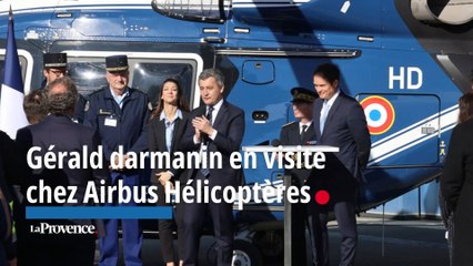 Gérald Darmanin en visite chez Airbus Hélicoptères