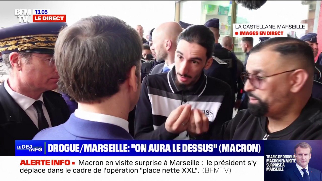 "On vit en autarcie": un jeune interpelle Emmanuel Macron dans le quartier de La Castellane à Marseille