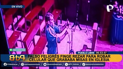 Pueblo Libre: sujeto finge rezar en parroquia para robar celular que grababa misas