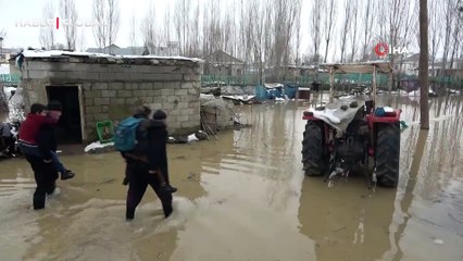 Muş'ta dere taştı, köy su içinde kaldı
