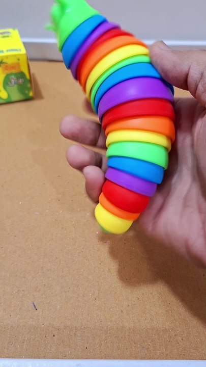 Sensory Toys Stress Relief Toys Fidget Toys for Kids Fidget Slug Toys Joints Toy for Anxiety Flexible Slug Rainbow Toy