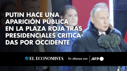 Putin hace una aparición pública en la plaza Roja tras presidenciales criticadas por Occidente