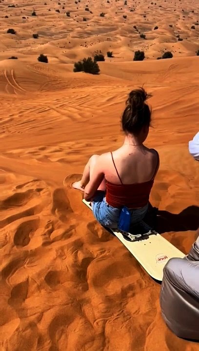 Sandboarding at Dubai Desert